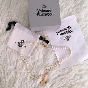 Vivienne Westwood Gold Pearl Necklace